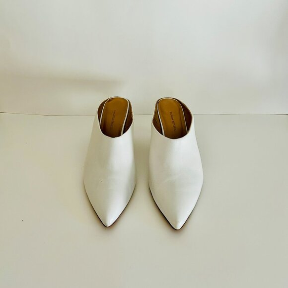 Banana Republic Mid-Heel Leather Mules in Ivory Size 10 - Picture 2 of 10